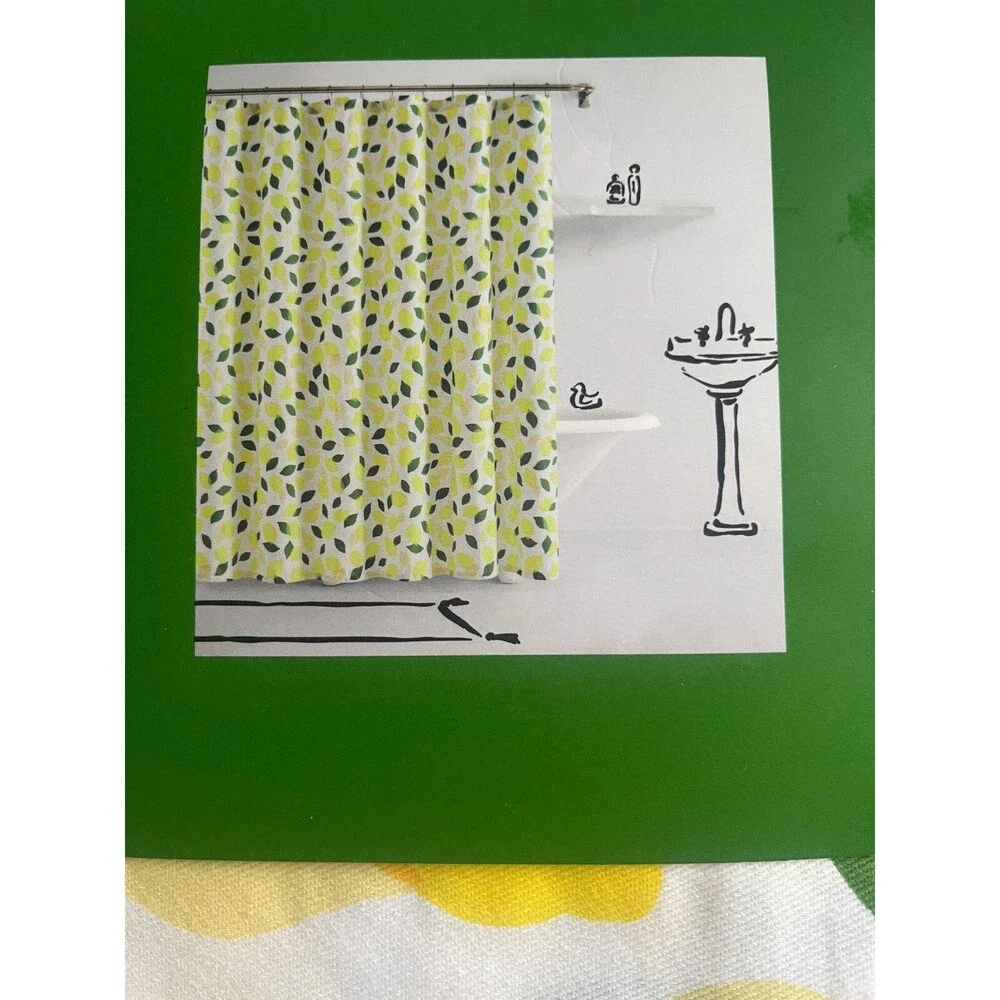 kate spade new york Shower Curtain Lemon Tree Yellow Green White Lemons 72X72